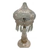 Antique Cut Glass Table Lamp 21"h., 10"dia