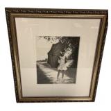 Signed Framed Sketch of Young Girl for Eudora Welt