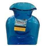 Blenko Glass Company Water Bottle in Turquoise 8"