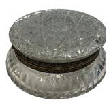 American Brilliant Period cut glass powder jar