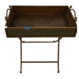 Metal Tray with Folding Stand 21"h., 22"w