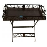 Metal Tray with Folding Stand 21"h., 22"w
