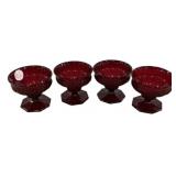 4 Mckee Red Rock Sundae Sherbets