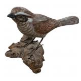 Red Back Shrike Hand Carved Hong Kong 4"h