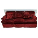 Crimson  Upholstered Three Cushion Sofa 7