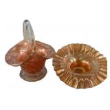 Carnival Marigold Hat Bowl and Basket