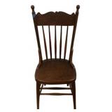 Oak Pressed Back Spindle Side Chair