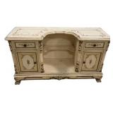 29"h., 53"w French Venetian painted dressing tab