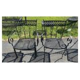 Pair of Wrought Iron Arm Chairs
