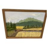 16"h.,19"w CMB Landscape Painting on Board