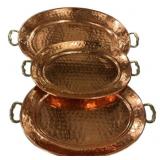 Three India Brass Trays 19"