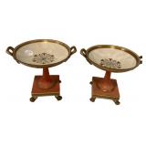 Pr of Italian pottery Compotes 6 1/2"