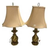 Pair of Brass Vase Lamps 24"h