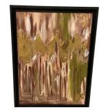27"h., 20"w Framed Painting of Abstract Landscap