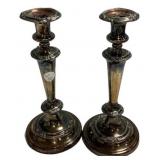 12" Silver plate Candle holders