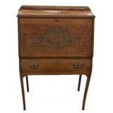 Oak VTG Drop Desk 41"h., 26"w