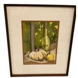 Barbara Eberhardt Signed Watercolor Still Life 26"