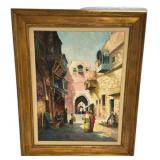 Signed Bob Canuso Painting of Medetterian Street 3