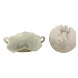 Beaumont White Opalescent Glass Coin Spot design r