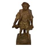 Columbus Chalkware Statue 19"