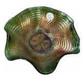 Fenton Peacock Tail pattern Bowl 7 1/2" dia