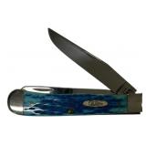 Case 6254 SS Blue Jigged Trapper Folding Knife