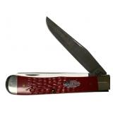 Case 6254 SS FR Eng Red Trapper Folding Knife