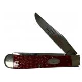 Case 6254 SS Bur Grn Merry Christmas Trapper Foldi