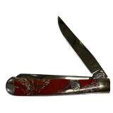 Queen Cut Yellow Horse Folding Knife