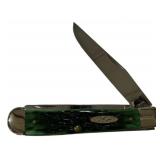 Case 6254 SS Bur Grn Trapper Folding Knife