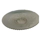 Milk Glass Peacock Pattern Plate