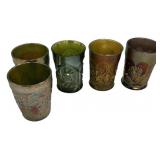 Carnival Glass Tumblers Set of 5