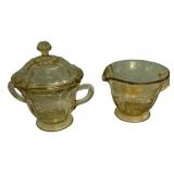 Depression Glass Cream & Sugar Set