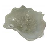 Opalescent Glass Ruffled Edge Bowl