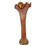 Marigold Carnival Glass Swing Vase