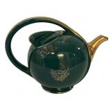 Green & Gold Ceramic Globe Teapot