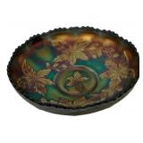 Carnival Glass Autumn Acorn Leaf Bowl