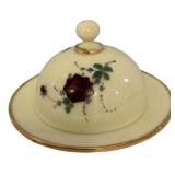 Hand-Painted Porcelain Butter Dish