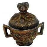 Carnival Glass Covered Sugar Bowl