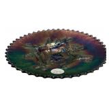 Carnival Glass Plate Floral Pattern
