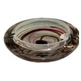 Art Glass Swirl Ashtray