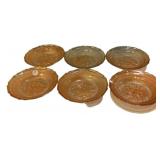 Marigold Carnival Glass Bowls Set of 6