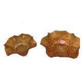Marigold Carnival Glass Ruffled Bowls