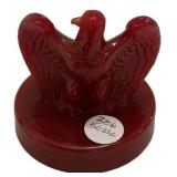 Red Glass Double Dove Figurine