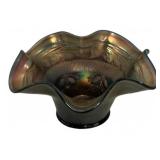 Carnival Glass Ruffled Edge Bowl