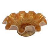 Carnival Glass Ruffled Edge Bowl