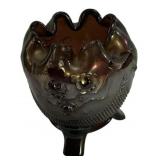 Carnival Glass Rose Bowl Footed Vase