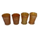 Marigold Carnival Glass Tumblers Set/4