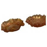 Pair Marigold Carnival Glass Bowls
