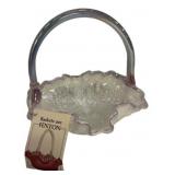 Fenton Iridescent Glass Basket